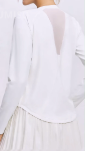 UMISO Womens Yoga Shirt Loose Breathable Mesh Back Sports Long Sleeve Plain Running Fitness Sports Top