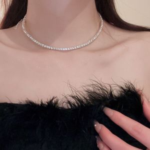 Light Luxury Minority Full Diamond Collar 2023 New Arrival Fancy Necklace Womens Twin Necklace Choker Clavicle Chain