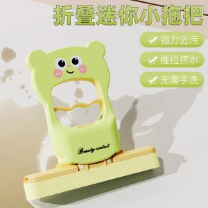 ไม้กวาดขนาดเล็กพับได้ ผ้าขนหนู ทำความสะอาดพื้นผิวโต๊ะ เครื่องมือทำความสะอาดในครัวเรือน ห้องน้ำ อุปกรณ์ทำความสะอาดไม่มีมือ หัวซับน้ำยางพารา