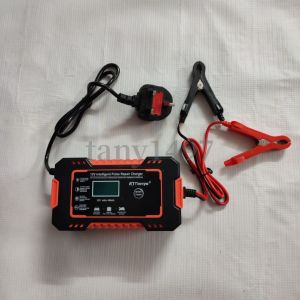 RJ TIANYE Smart Battery Charger 12V Intelligent Pulse Repair Charger With 3-Stage Automatic LCD Display