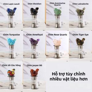 1 Món Đồ Trang Trí Hình Đầu Chim Bằng Pha Lê Tự Nhiên Tượng Động Vật Mùa Xuân Được Làm Đầy Bằng Đá Nhựa Nghiền Dành Cho Bảng Điều Khiển Trung Tâm Ô Tô Phong Cách Cổ Điển Mới