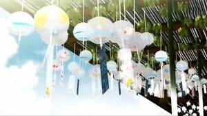 〔Q〕Japanese Style Glass Wind Chime With Artificial Flower Office Ornaments Home Window Garden Decor