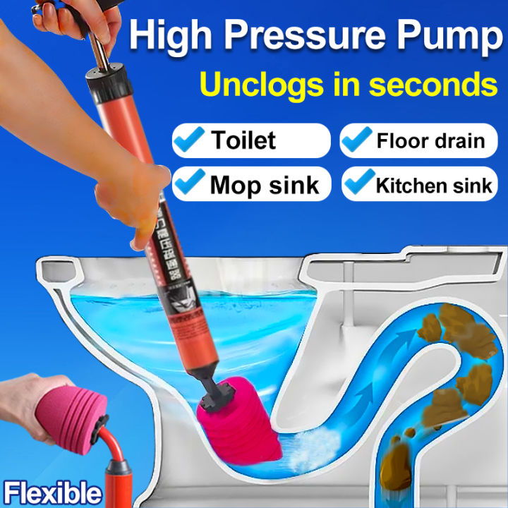 1 second to unblock ！！toilet plunger high pressure Suitable for all types of pipes Multifunctional toilet plunger pump Inflatable Clog Remover drain pump Super air pressure toilet pump pam tandas 通马桶神器