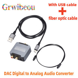 DAC Digital to Analog Audio Converter Optical SPDIF Toslink Coaxial Input to L/R RCA 3.5mm Jack Headphone Amplifier Output