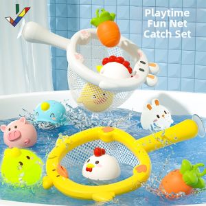 ZHENG FU | Bath Toy Water Play Fishing Net Swimming Duck