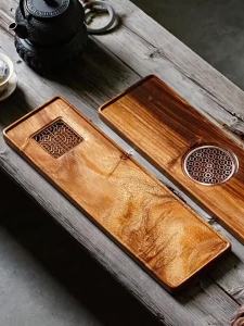 Solid Bamboo Water Storage Drainage Tea Tray