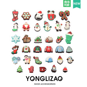 2025 Crocs ใหม่พร้อมอุปกรณ์ตกแต่งรองเท้าแบบมีรู ตัวเข็มขัดดีไซน์การ์ตูนวันคริสต์มาส เข้ากันได้หลากหลาย