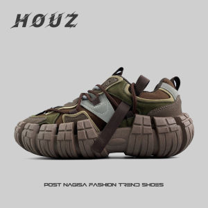 High-Quality Mens Retro Style Dad Shoes Thick Bottom Wear-Resistant Shock-Absorption Sports Casual Running Shoes