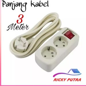 stopkontak kabel 1.5 3 5 meter colokan 2 lubang Terminal listrik