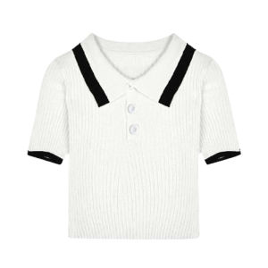 🦋 VEVE Short Top Womens Tight Summer Thin Knitted Short-sleeved T-shirt Navel High Waist