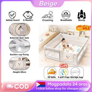 Playpen For Baby Open-Door with Stainless Steel Pipes and Foam Indoor Safety Fence for Crawling and Toddlers