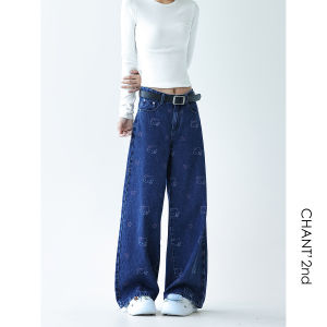 CHANT2nd | Cute Kitty Print Denim Pants