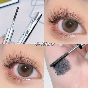 Waterproof Spiral Brush Head Mascara - Steel Tube Long-lasting Easy to Apply - Suitable for Beginners Party Makeup