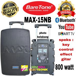Speaker Aktif Portable Baretone 15 inch MAX15NB 800 Watt Usb Bluetooth Original