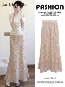 La Chapelle | Floral High Waist Slimming Fish Tail Skirt