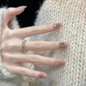MONLEYTA | Nhựa móng tay thủ công Pure Handmade Nail Art 2025 Mẫu mới Mùa thu đông Cảm giác cao cấp Móng ngắn và trung bình Móng tay dán hoàn thiện