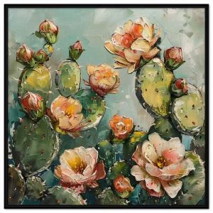 Tranh phong thủy hoa sương rồng tranh treo tường tranh dán tường tranh sơn dầu in canvas. CGI - 537