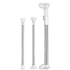 adjustable telescopic clothesline curtain rod clothes drying rack hanger extendable no drilling pole