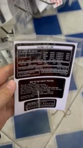 Tem dán thông số xe Vision 2015 đến 2021 chi tiết