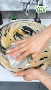 Set khăn lưới rửa bát kim loại ECOCO 2 lớp siêu sạch Khăn lưới bạc rửa chén dĩaxoong nồi nhà bếp chống bám dầu đa năng