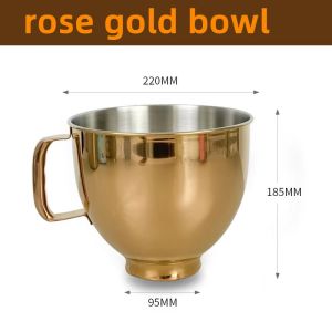 2024 Radiant Gold Stainless Steel Fits all 4.5 and 5 Quart KitchenAidRose gold，KitchenAid KSM5SSBRG KSM5SSB Mixer Bowl 5-Quart