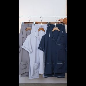 Bộ đồ nam trung niên Thái Khang bộ đồ cho bố mặc nhà vải lụa mềm co giãn BO39