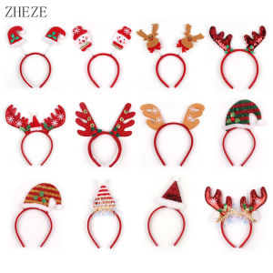 2024 Christmas Series Headbands For Children Girls Xmas Tree Party Hats Hair Band Clasp Head Hoop Decoration Accessories Gifts