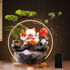 Creative desk lamp Flowing Water Fountain Decoration Attracting Wealth and Treasure Office Desktop Relocation Opening Gift