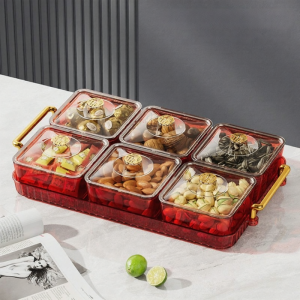 New Year Candy Box Chinese Style Fruit Plate Popular Snack Display Dish Grid Dried Fruit Plate Living Room Home New Model