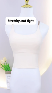 FUYOGI Womens Yoga Shockproof Cross Strap Tank Top With Fixed Chest Pads For Running Fitness