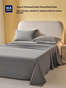 HLA | Cotton Thickened Flannel Bed Sheet for Students Dormitory