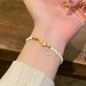 Silver Plated Copper Bracelet Womens Style Good Luck Gourd Agate Bracelet Elegant Minimalist Fine Bracelet Bracelet Jewelry