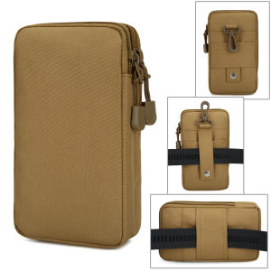 กระเป๋าคาดเอวโทรศัพท์มือถือแบบสองชั้นสำหรับผู้ชาย กระเป๋าคาดเอวทำงานกันน้ำแบบทันสมัย ​​กระเป๋าคาดเอวสำหรับผู้ชายที่ทนทานและมีสไตล์