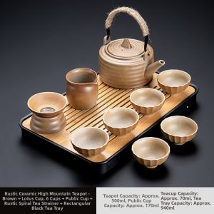 PUQI | Creative Clay Outdoor Indoor Premium Tea Set With Candle Heater