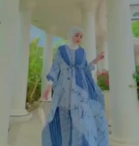 KAFTAN SKY SILK SUTRA DRESS GAMIS KAFTAN GAMIS BATIK SHALDA PEKALONGAN