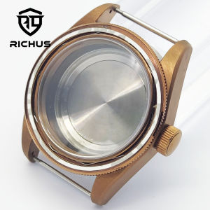 RICHUS NH35 Case 41mm Brown Watch Case Aluminum Bezel Fit NH35 NH36 ETA2824 PT5000 Miyota8215-DG Movement Watch Accessories