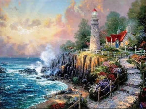 Jigsaw Puzzle for Adults 500/1000/1200/2000PCS Lighthouse Peaceful Scenery DIY Craft Home Wall Decoration Gift Idea
