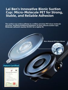 HELLOLEIBOO | Leibin Car Mount Phone Holder Navigation Special New 2024 Suction Technology Black Modern Business Style Universal Clip On