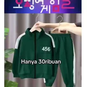SETELAN JAKET SQUID GAME VIRAL SET OLAHRAGA ANAK LAKI LAKI DAN PEREMPUAN 1-10 TAHUN