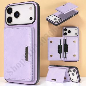 2 in 1 Leather Case For iphone Air 18 17 Pro Max 16 Promax 15 Plus 14 13 12 16e Card Slots Magsafe Wireless Charging Phone Cover