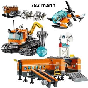 Bộ Khối Xây Dựng Dòng Thành Phố Thám Hiểm Bắc Cực - Đồ Chơi Gạch Tương Thích Với Trại Khoan Băng Tàu Phá Băng Dành Cho Trẻ Em Làm Quà Tặng