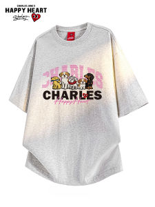 CHARLES JANGS HAPPY HEART | Peach Heart Cartoon Cotton T-Shirt