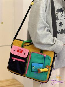 กระเป๋าสะพายข้างแบบสะพายข้างสีบล็อกความจุขนาดใหญ่สำหรับเดินทาง 16 นิ้ว กระเป๋าคอมพิวเตอร์แบบสะพายไหล่เดียวสำหรับผู้หญิง กระเป๋าใส่แท็บเล็ตแบบลำลอง