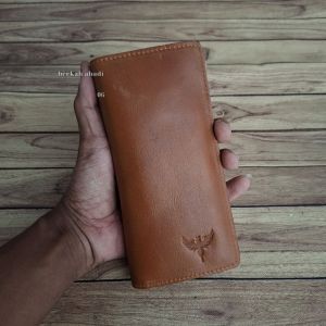Dompet pria panjang kulit asli tinggi 18Cm