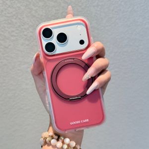 szhaiyu | Luxury Transparent Matte Magnetic Phone Case For Magsafe Wireless For iPhone 18 17 16 15 Pro Max With 360° Bracket Protect Cover