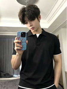 ZHUOCAN | Fake Two Piece Heavyweight Cleanfit Straight Shoulder Short Sleeve Polo T-Shirt