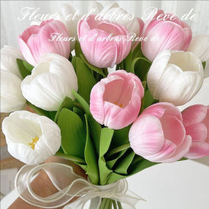 Tulips Artificial Flowers Real Touch Flower Bouquet Tulips Fake Flower for Wedding Home Decoration