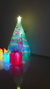 2.1M Christmas Inflatable Tree Decoration Built LED Lights With 3 Color Gift Boxes Indoor Outdoor Lawn Garden Square Decoration
