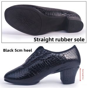 SHIPAILUO | Womens Leather Latin Dance Shoes Square Dancing Shoes Sea Patrol Dance Geitbar Dance Social Dance Shoes Stone Pattern