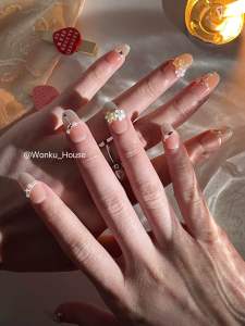 Pakai Kuku Handmade Penuh - Siri Bunga 11 - Dilengkapi dengan Kit Alat / 100% Handmade Wearable Nails - Flower Series 11 - Comes with Tool Kit